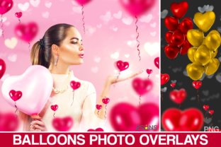 Download 40 Heart Balloons Photo Overlays - Premium Bundle